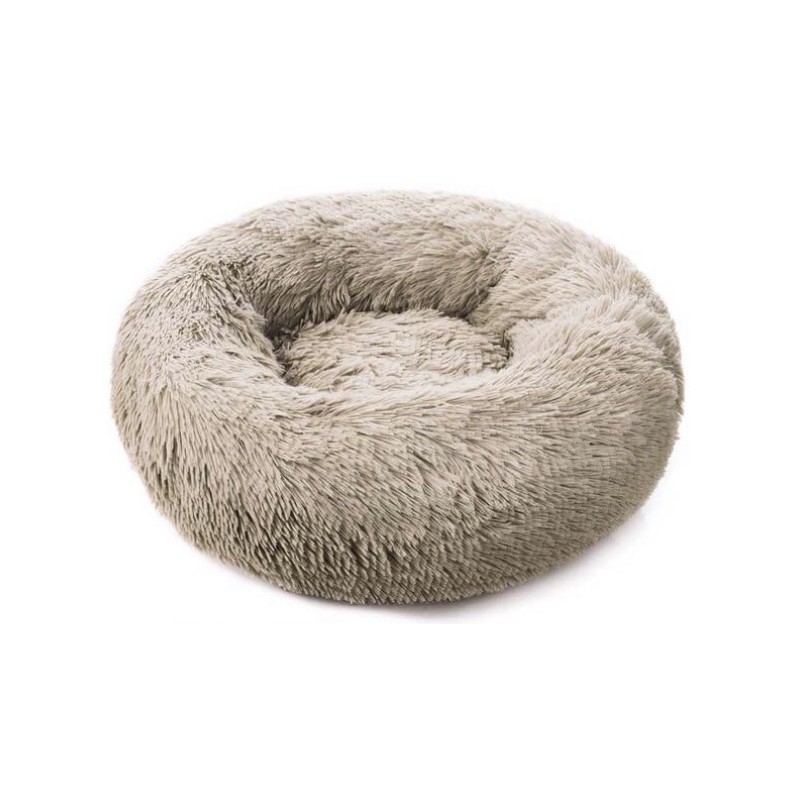 Cuccia per cane in peluche, cuscino morbido, marrone e beige